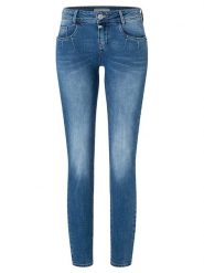 Timezone Dżinsy "Nori" - Slim fit - w kolorze niebieskim rozmiar: W29/L30. Niebieskie jeansy Timezone, l, z aplikacjami. Za 136.45 zł.