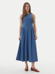 Vero Moda Sukienka jeansowa Kiara 10346411 Niebieski Regular Fit. Niebieskie sukienki Vero Moda, xl, bez wzorów, z bawełny, bez kołnierzyka, bez ramiączek. Za 319.99 zł.