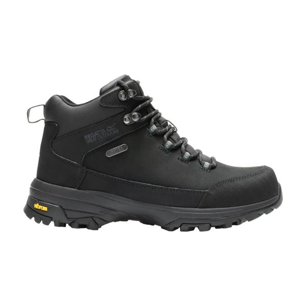 Damskie skórzane buty trekkingowe Burrell. Czarne trekkingi Regatta, z materiału, trekkingowe. Za 468.00 zł.