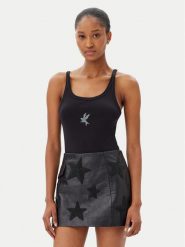 One Teaspoon Top Fine 26605 Czarny Slim Fit. Czarne topy One Teaspoon, m, bez wzorów, z bawełny, bez kołnierzyka, bez ramiączek. Za 139.99 zł.