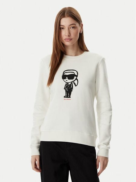 KARL LAGERFELD Bluza A2W20071 Beżowy jasny Regular Fit. Brązowe bluzy KARL LAGERFELD, s, bez wzorów, z bawełny, bez kaptura. Za 482.99 zł.