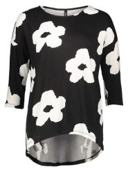 ONLY Bluzka w kolorze czarno-białym rozmiar: L. Czarne bluzki Only, l, bez wzorów, bez kołnierzyka, bez ramiączek. Za 74.95 zł.