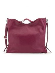 ORE10 Skórzana torebka "Molin" w kolorze fioletowym - 39 x 33 x 13 cm rozmiar: onesize. Różowe torby na ramię ORE10, bez wzorów, z materiału, przez ramię, bez dodatków. Za 405.45 zł.
