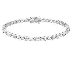 Bransoletka z białego złota z brylantami laboratoryjnymi - 18 cm - 3,00 ct - próba 750. Białe bransoletki Apart, z brylantem, złote. Za 18,590.00 zł.