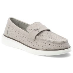 Mokasyny damskie Vinceza, cholewka ze skóry naturalnej licowej wsuwany fason typu loafers, szare, 93221. Szare mokasyny VINCEZA, bez wzorów, ze skóry, bez obcasa. Za 159.00 zł.