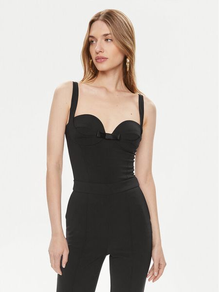 Elisabetta Franchi Body BO-012-42E2-5981 Czarny Slim Fit. Czarne body Elisabetta Franchi, bez wzorów, z syntetyku. Za 1,139.00 zł.