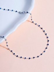 Heliophilia Srebrny naszyjnik z elementami ozdobnymi rozmiar: onesize. Niebieskie naszyjniki Heliophilia, z cyrkonią, srebrne. Za 185.32 zł.