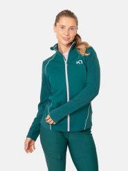 KARI TRAA Bluza polarowa "Kari" w kolorze ciemnozielonym rozmiar: L. Zielone bluzy sportowe Kari Traa, l, bez wzorów, z polaru, bez kaptura. Za 130.99 zł.