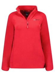 Geographical Norway Bluza polarowa "Tug" w kolorze czerwonym rozmiar: L. Czerwone bluzy Geographical Norway, l, bez wzorów, z materiału, bez kaptura. Za 70.41 zł.