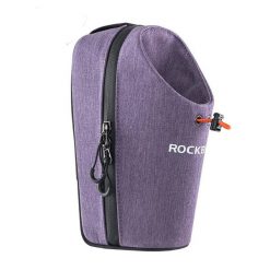 Torba rowerowa na kierownicę z uchwytem na bidon Rockbros P002. Fioletowe torebki klasyczne ROCKBROS, bez wzorów, bez dodatków. Za 89.90 zł.