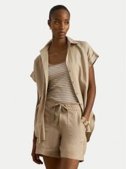LAUREN RALPH LAUREN Koszula 200699152052 Beżowy Relaxed Fit. Brązowe koszule Lauren Ralph Lauren, l, bez wzorów, ze lnu, bez kołnierzyka, bez ramiączek. Za 669.99 zł.