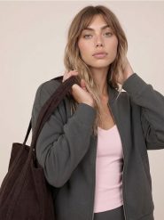 Rozpinana bluza bomber - szary. Szare bluzy sportowe Sinsay, l, bez wzorów, bez kaptura. Za 59.99 zł.