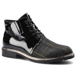 Czarne Botki Damskie Artiker Modne Buty Ocieplane. Czarne botki Artiker, na jesień, bez wzorów, z futra, bez obcasa, na obcasie, bez zapięcia. Za 329.00 zł.