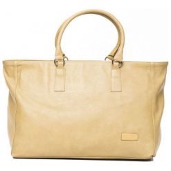 Trussardi torebka beżowa. Brązowe torebki klasyczne TRUSSARDI, bez wzorów, duże, bez dodatków. Za 545.00 zł.