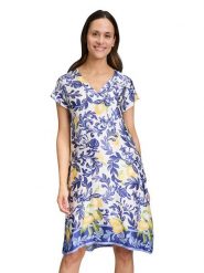 Vera Mont Sukienka w kolorze kremowo-niebieskim rozmiar: 48. Brązowe sukienki Vera Mont, bez wzorów, z wiskozy, bez kołnierzyka, bez ramiączek, mini. Za 173.99 zł.