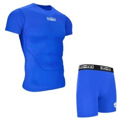 Komplet termoaktywny Keeza z krótkim rękawem. Niebieskie bielizna sportowa KEEZA, l, bez wzorów. Za 100.00 zł.