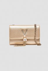 VALENTINO Złota kopertówka Divina. Żółte kopertówki Valentino by Mario Valentino, bez wzorów, bez dodatków. W wyprzedaży za 147.99 zł.