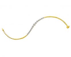 Bransoletka z żółtego złota z brylantami - 18 cm - 0,85 ct - próba 585. Żółte bransoletki Apart, z brylantem, złote. Za 16,590.00 zł.