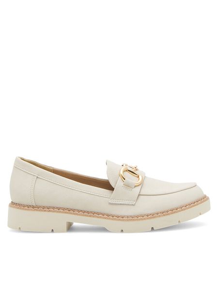 Clara Barson Lordsy EVELINNE WS5885-01 Écru. Białe lordsy Clara Barson, bez wzorów, ze skóry, bez obcasa, bez zapięcia. Za 129.99 zł.