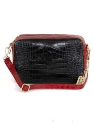 Anna Morellini Skórzana torebka "Donatella" w kolorze czarno-czerwonym - 25 x 16 x 9 cm rozmiar: onesize. Czarne torby na ramię Anna Morellini, bez wzorów, z materiału, na ramię, bez dodatków. Za 217.99 zł.