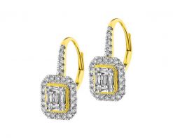 Kolczyki z żółtego złota z diamentami - 0,72 ct - próba 585. Żółte kolczyki Apart, z diamentem, złote. Za 8,390.00 zł.