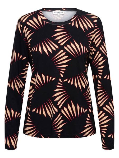 &Co Woman Koszulka "Venna" w kolorze czerwono-czarnym rozmiar: L. Czarne bluzki &Co Woman, l, bez wzorów, bez kołnierzyka, bez ramiączek. Za 87.40 zł.