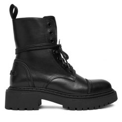 Trapery Badura. Czarne botki Badura, bez wzorów, bez obcasa, na płaskiej podeszwie, bez zapięcia. Za 439.99 zł.