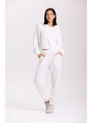 Onamaste Spodnie dresowe "Mika" w kolorze kremowym rozmiar: L/XL. Brązowe spodnie dresowe Onamaste, l, bez wzorów, z dresówki. Za 187.45 zł.