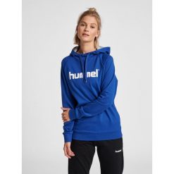 Bluza sportowa z kapturem damska Hummel Go Cotton Logo Hoodie Woman. Niebieskie bluzy Hummel, xs, bez wzorów, z kapturem. Za 218.00 zł.
