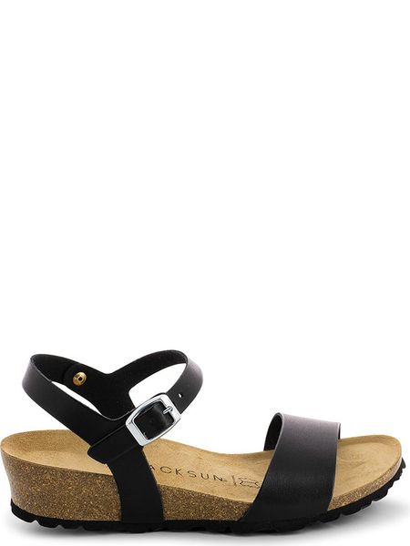 BACKSUN Sandały "Calabria" w kolorze czarnym na koturnie rozmiar: 39. Czarne sandały Backsun, bez wzorów, z otwartym noskiem, bez obcasa, na koturnie, bez zapięcia. Za 180.91 zł.