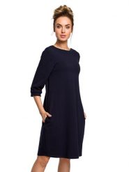 Made of emotion Sukienka w kolorze granatowym rozmiar: XXL. Niebieskie sukienki Made Of Emotion, xxl, bez wzorów, bez kołnierzyka, bez ramiączek, midi. Za 134.85 zł.