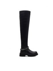 DeeZee Kozaki H13073A-5 Czarny. Czarne kozaki DeeZee, z tworzywa sztucznego, bez obcasa, na płaskiej podeszwie, bez zapięcia. Za 159.99 zł.