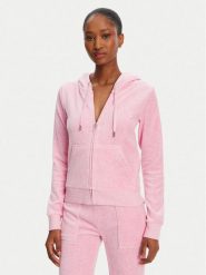 Juicy Couture Bluza Robertson JCAP176 Różowy Slim Fit. Czerwone bluzy Juicy Couture, m, bez wzorów, z syntetyku, bez kaptura. Za 179.99 zł.