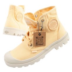 Buty sportowe za kostkę damskie Palladium Pampa Hi. Brązowe obuwie sportowe Palladium, z jeansu, za kostkę, bez zapięcia. Za 249.00 zł.