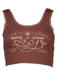 Roxy Top "Vintage" w kolorze jasnobrązowym rozmiar: S. Brązowe topy Roxy, s, bez wzorów, z koronki, bez kołnierzyka, bez ramiączek. Za 88.64 zł.