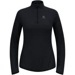 Bluza techniczna damska ODLO Zeroweight Warm Mid Layer 1/2 Zip. Czarne bluzy Odlo, bez wzorów, bez kaptura. Za 579.99 zł.