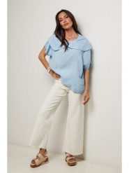 Le Monde du Lin Lniana bluzka w kolorze błękitnym rozmiar: 34/36. Niebieskie bluzki Le Monde du Lin, bez wzorów, ze lnu, bez kołnierzyka, bez ramiączek. Za 121.99 zł.