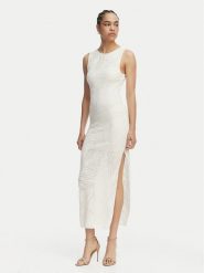 Guess Sukienka codzienna W6GKAX Z0981 Kremowy Slim Fit. Białe sukienki Guess, na co dzień, xs, z aplikacjami, z wiskozy, bez kołnierzyka, bez ramiączek, proste. Za 675.99 zł.