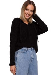 Made of emotion Bluza w kolorze czarnym rozmiar: S/M. Czarne bluzy Made Of Emotion, m, bez wzorów, ze splotem, z kapturem. Za 154.07 zł.