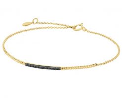 Bransoletka z żółtego złota z czarnymi diamentami - 0,05 ct - próba 585. Czarne bransoletki Apart, z diamentem, złote. Za 2,190.00 zł.