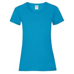 Koszulka Damska Valueweight. Niebieskie bluzki FRUIT OF THE LOOM, l, bez wzorów, sportowe, bez kołnierzyka, bez ramiączek. Za 35.99 zł.