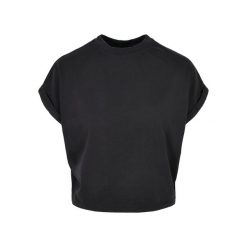 Damska Koszulka Z Krótkim Rękawem Barwiona Pigmentem. Czarne bluzki Urban Classics, xl, bez wzorów, sportowe, bez kołnierzyka, bez ramiączek. Za 95.99 zł.