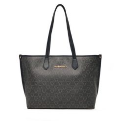 Torebka Valentino. Czarne shopper Valentino, bez wzorów, bez dodatków. Za 399.99 zł.