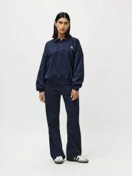 LeGer Spodnie dresowe "Enola" w kolorze granatowym rozmiar: 42. Niebieskie spodnie dresowe LeGer, bez wzorów, z dresówki. Za 130.99 zł.