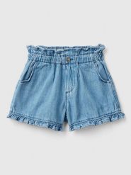 Benetton Szorty dżinsowe w kolorze błękitnym rozmiar: 82. Niebieskie szorty Benetton, bez wzorów. Za 41.95 zł.
