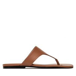 Japonki Gino Rossi. Brązowe klapki Gino Rossi, bez wzorów, bez obcasa. Za 229.99 zł.