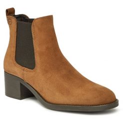 Sztyblety Tamaris. Brązowe botki Tamaris, bez wzorów, bez obcasa, na płaskiej podeszwie, bez zapięcia. Za 419.99 zł.