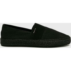 Gant - Espadryle. Czarne espadryle GANT, bez wzorów, z gumy, bez obcasa, bez zapięcia. W wyprzedaży za 219.90 zł.