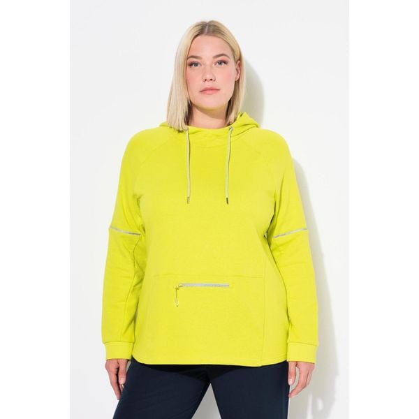 Damskie Bluza z kapturem odblaskowe lamówki kaptur kieszeń na zamek. Zielone bluzy Ulla Popken, plus size, bez wzorów, z bawełny, z kapturem. Za 294.99 zł.
