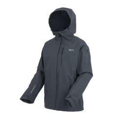 Kurtka turystyczna przeciwdeszczowa damska Birchdale wodoodporna. Szare kurtki sportowe Regatta, bez wzorów, bez kaptura, trekkingowe. Za 229.99 zł.